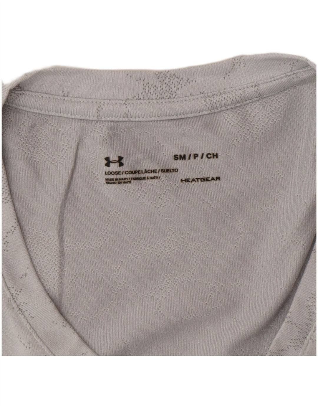 Under Armour Damen Heat Gear T-Shirt mit abstraktem Muster, UK 10, Größe S, Grau