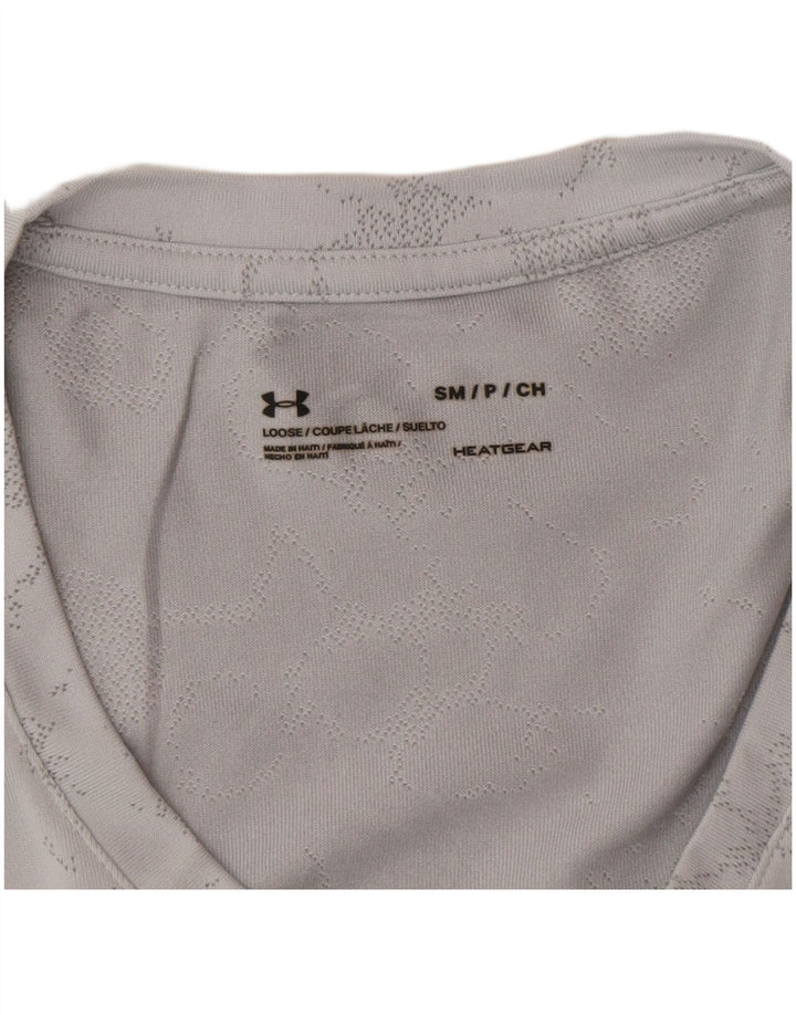 Under Armour Damen Heat Gear T-Shirt mit abstraktem Muster, UK 10, Größe S, Grau