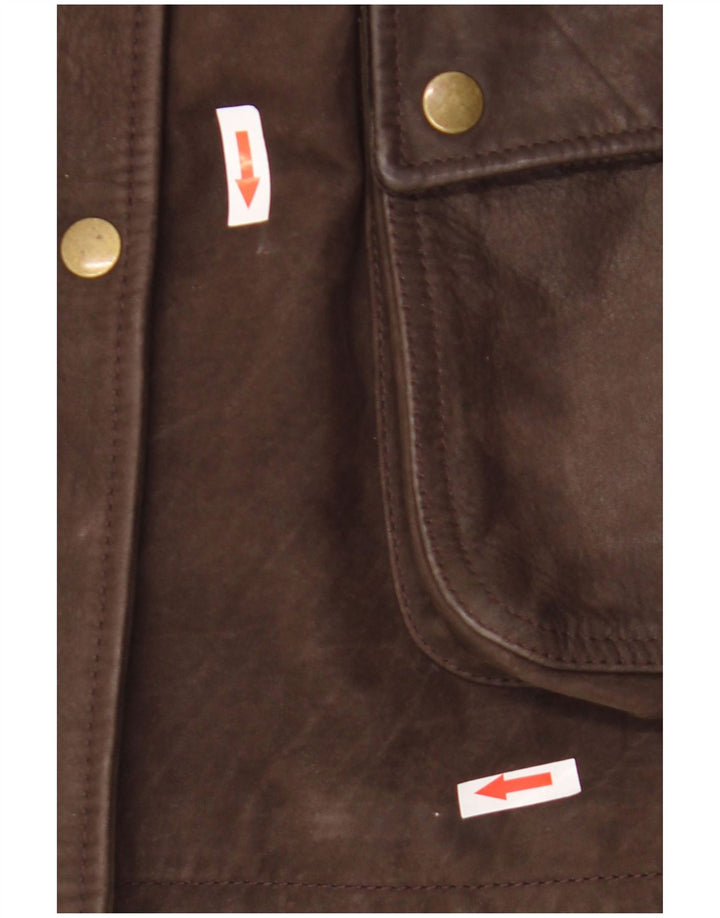 Olly & Co Damen Übergroße Lederjacke UK 12 Mittelbraun