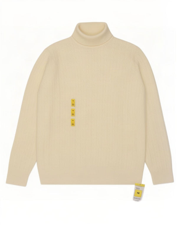 Marks & Spencer Damen-Pullover mit Rollkragen, Gr. 40, Größe L, gebrochenes Weiß