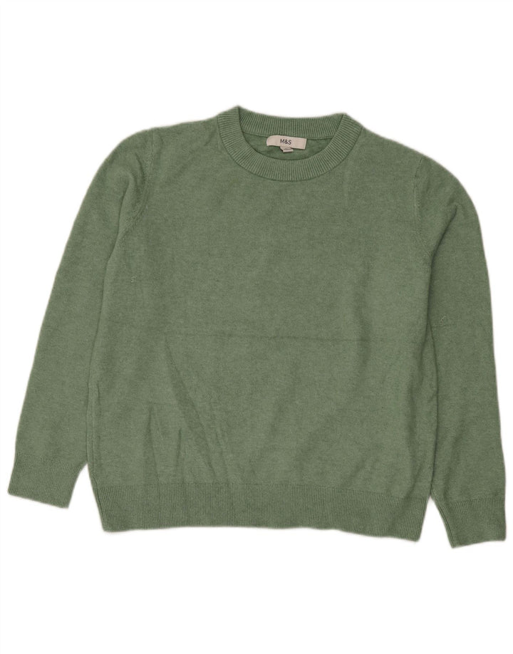 Marks & Spencer Damen-Pullover mit Rundhalsausschnitt, Gr. 14, Mittelgrün