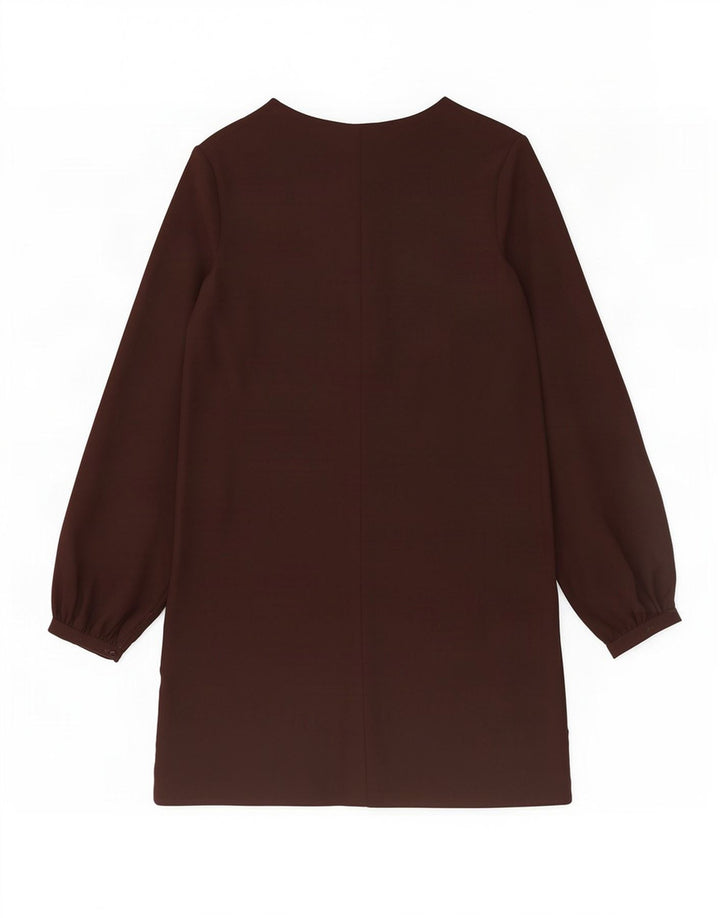 Zara Damen Langarm-Etuikleid UK 14 Mittelschwarz