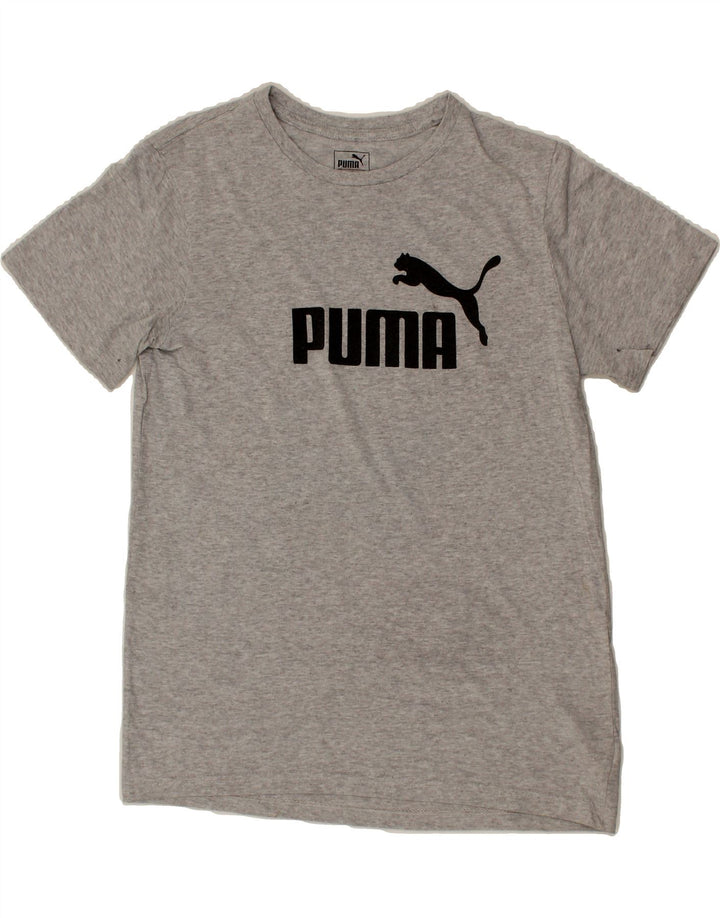 PUMA Boys Graphic T-Shirt Top 15-16 Years XL Grey Vintage Puma and Second-Hand Puma from Messina Hembry 