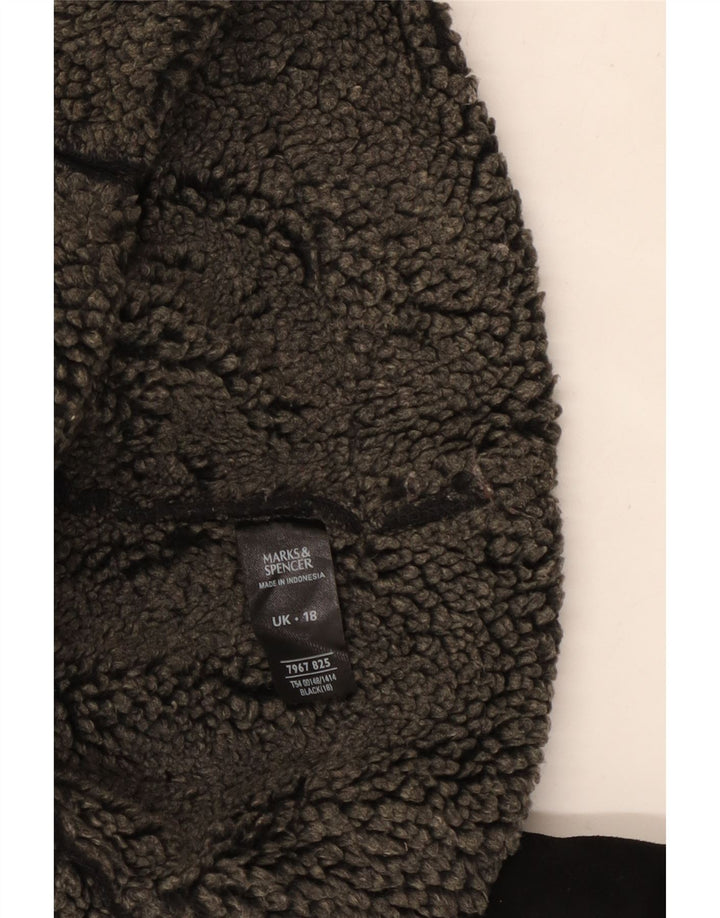 Marks & Spencer Sherpa-Jacke für Damen, UK 18, XL, Schwarz, Polyester