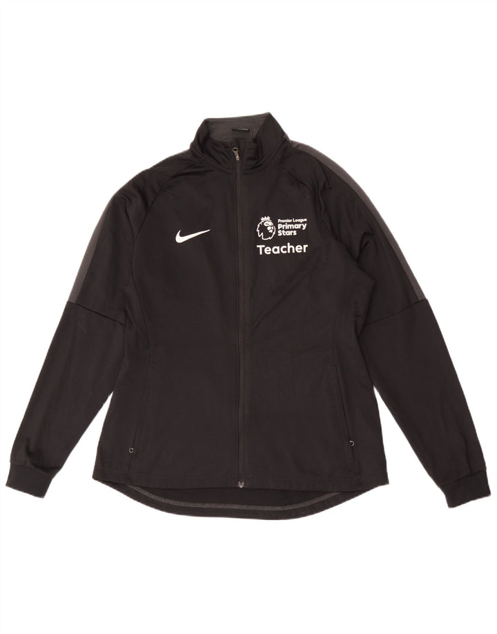 Nike Herren Dri Fit Graphic Trainingsanzug-Top-Jacke aus mittelschwarzem Polyester