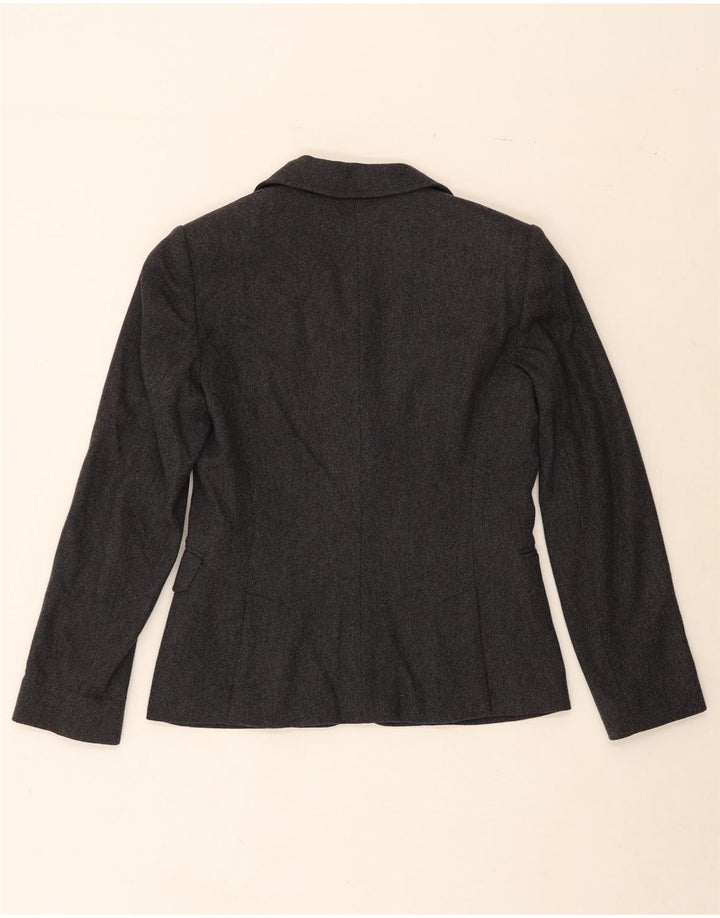 INTREND Womens 2 Button Blazer Jacket UK 10 Small Grey Wool Vintage Intrend and Second-Hand Intrend from Messina Hembry 