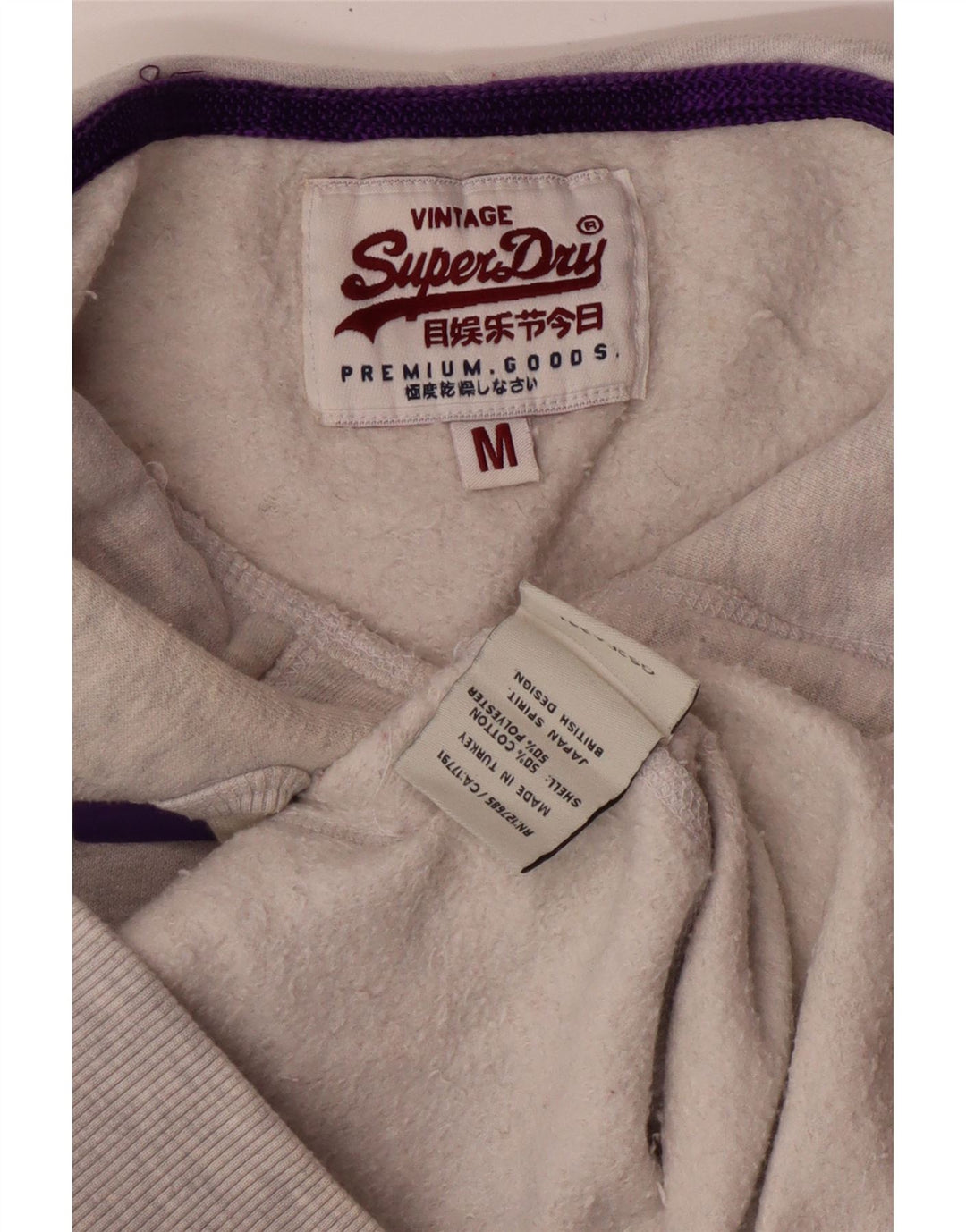 Superdry Graphic Hoodie-Pullover für Damen, UK 12, mittelgraue Baumwolle