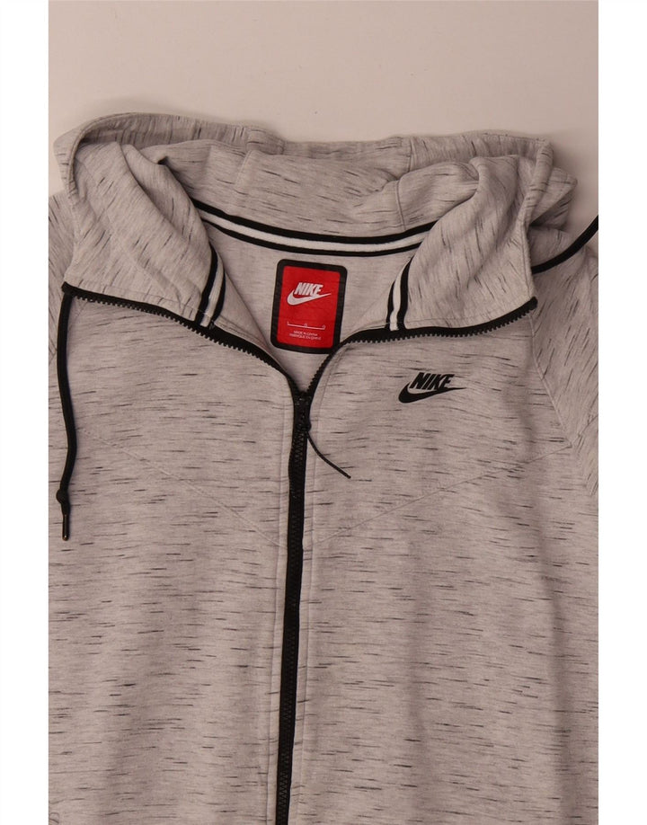 Nike Herren-Kapuzenpullover mit Reißverschluss, groß, grau gefleckte Baumwolle