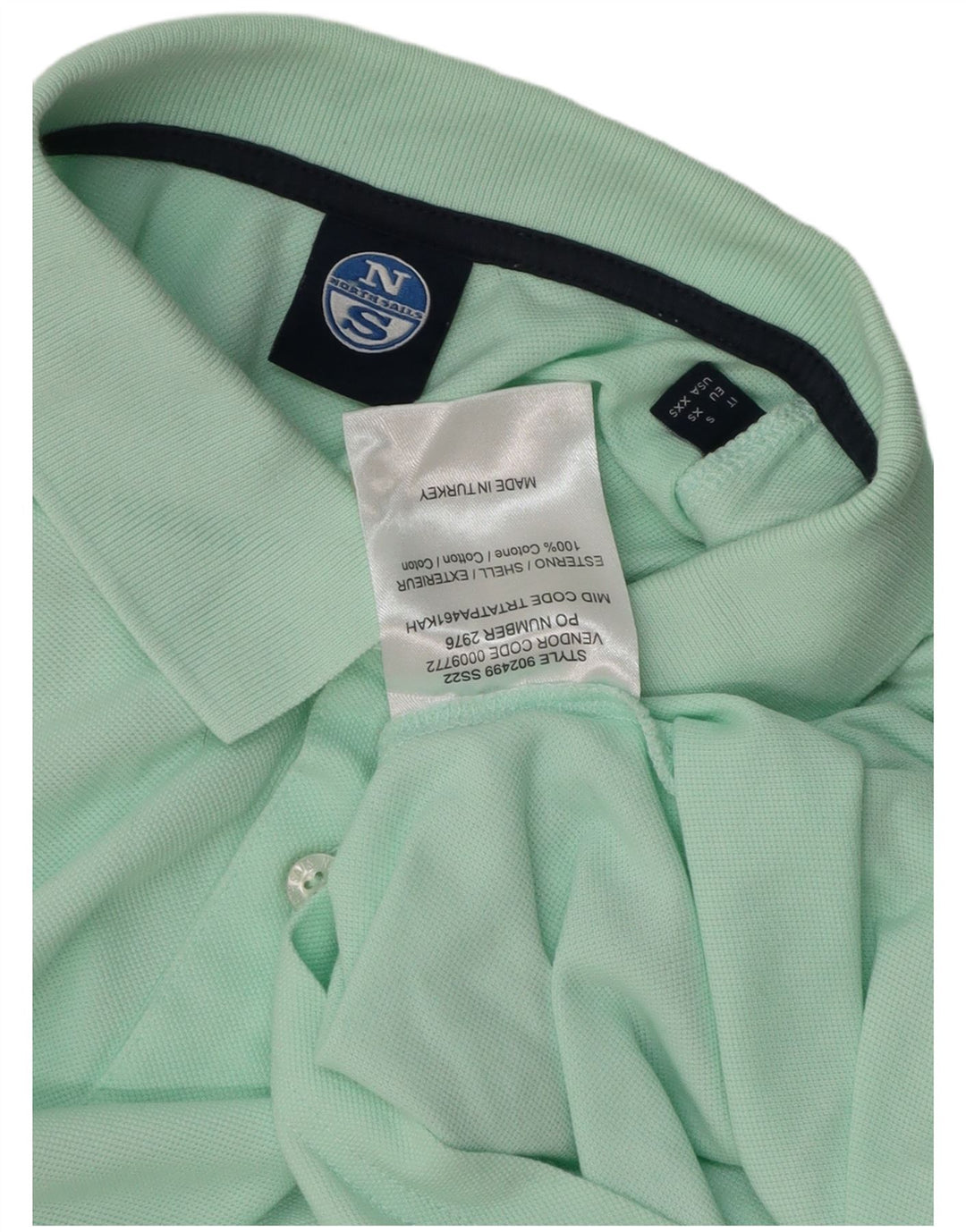 North Sails Herren-Poloshirt, klein, türkisfarbene Baumwolle