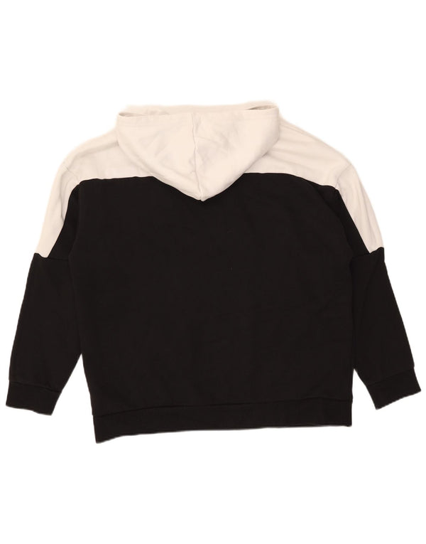 Puma Womens Graphic Oversized Hoodie Pullover UK 14 Mittelschwarz Farbblock
