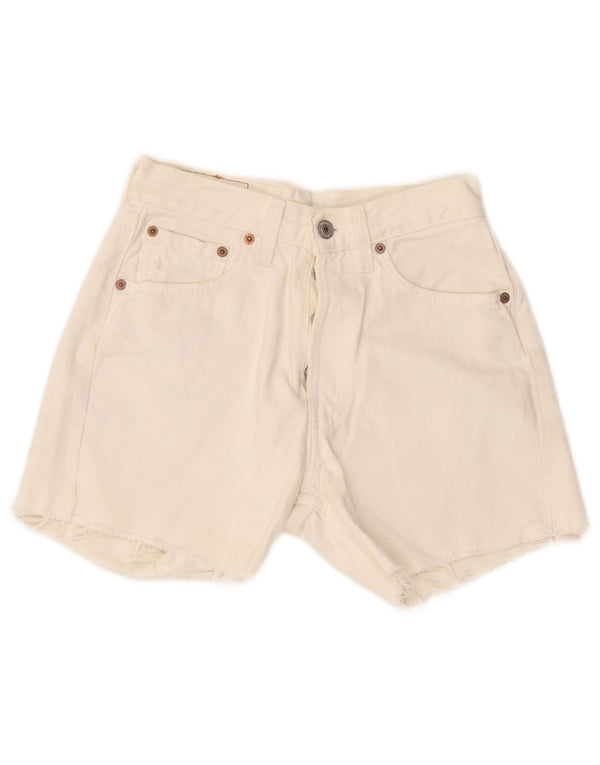 Levi's Damen 501 Jeansshorts W27 Small Weiß
