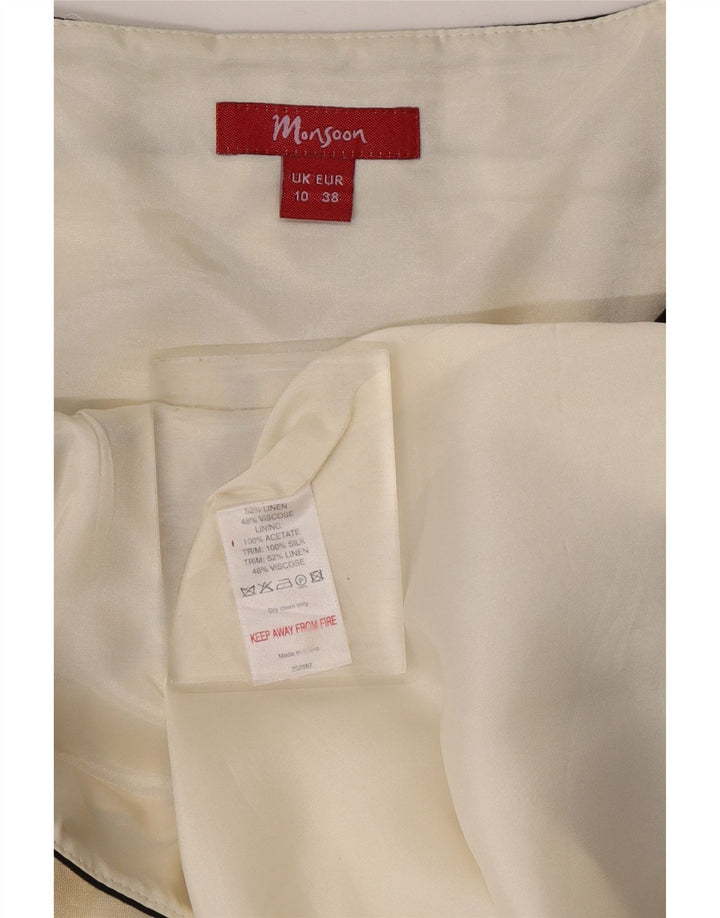 MONSOON Ärmelloses A-Linien-Kleid für Damen, Gr. 40, Größe S, Schwarz, geometrisches Leinen