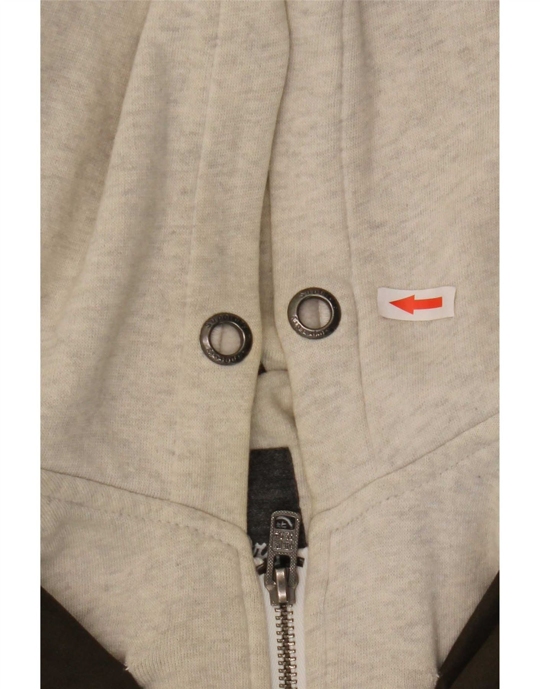 Superdry Damen-Bomberjacke mit Kapuze, UK 14, mittlere Khaki-Farbblock-Baumwolle