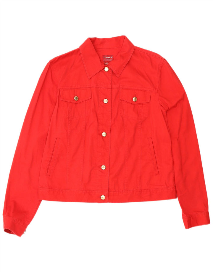 CHAPS Damen Jeansjacke UK 14 Mittelrote Baumwolle