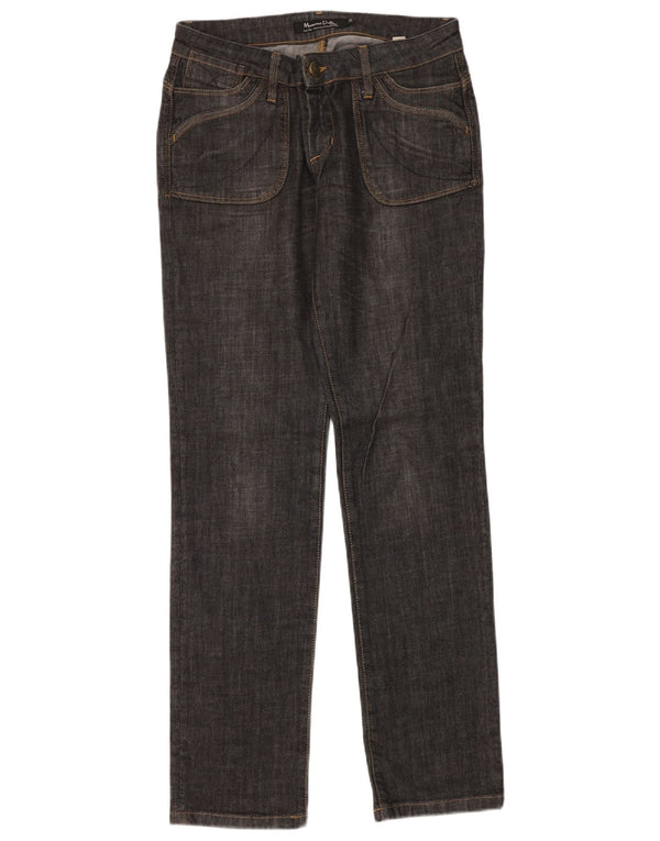 Massimo Dutti Damen Straight Jeans W31 L34 Marineblaue Baumwolle