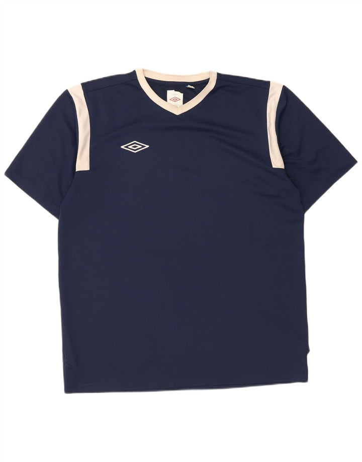 Umbro Herren-T-Shirt-Oberteil, mittelgroß, Marineblau, Farbblock