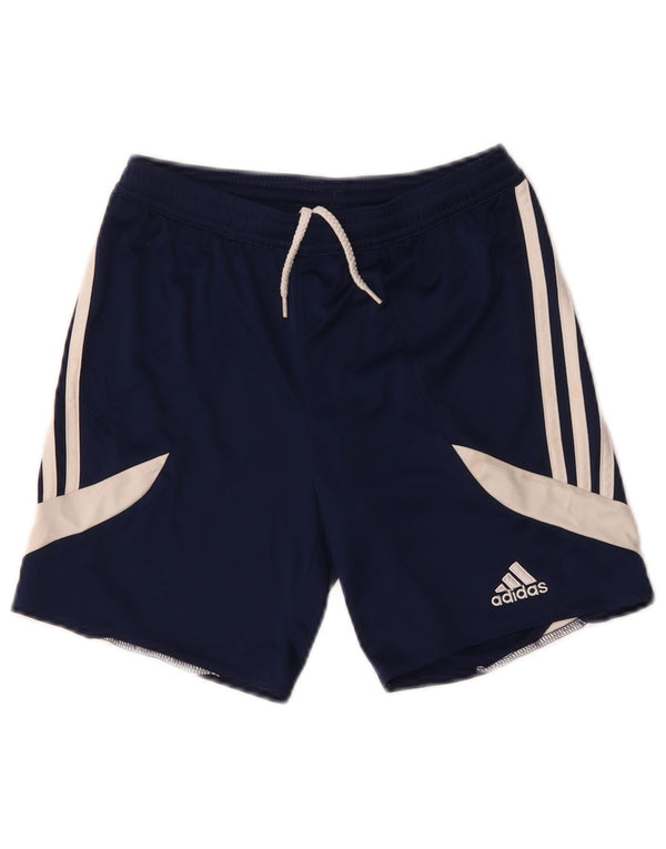Adidas Boys Sport Shorts 9-10 Years Medium Navy Blue Colourblock Polyester