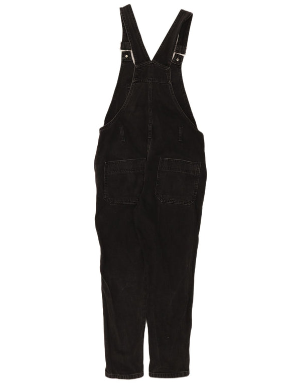 Topshop Damen Moto Latzhose Tapered Jeans UK 10 Small W32 L25 Schwarz