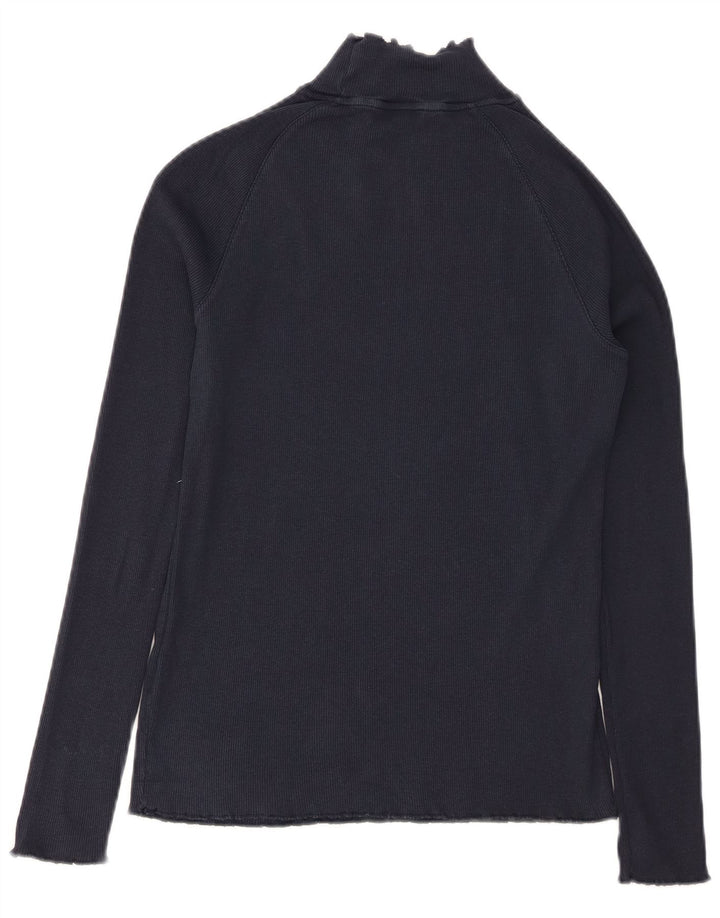 TOMMY HILFIGER Damen Top Langarm UK 12 Medium Marineblau