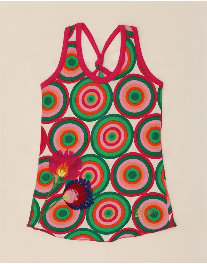 Desigual Womens Graphic Vest Top UK 12 Medium Mehrfarbig Geometrisch