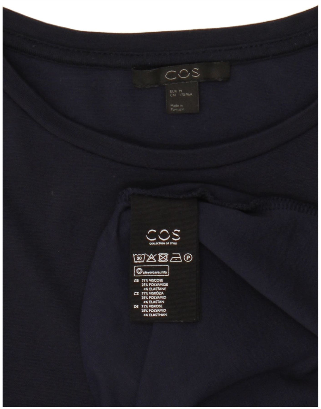 Cos Damen Zeltkleid UK 14 Medium Marineblau Viskose