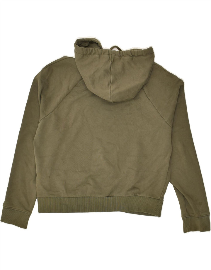 VANS Womens Graphic Hoodie Jumper UK 6 XS Khaki Cotton | Vintage Vans | Thrift | Second-Hand Vans | Used Clothing | Messina Hembry 