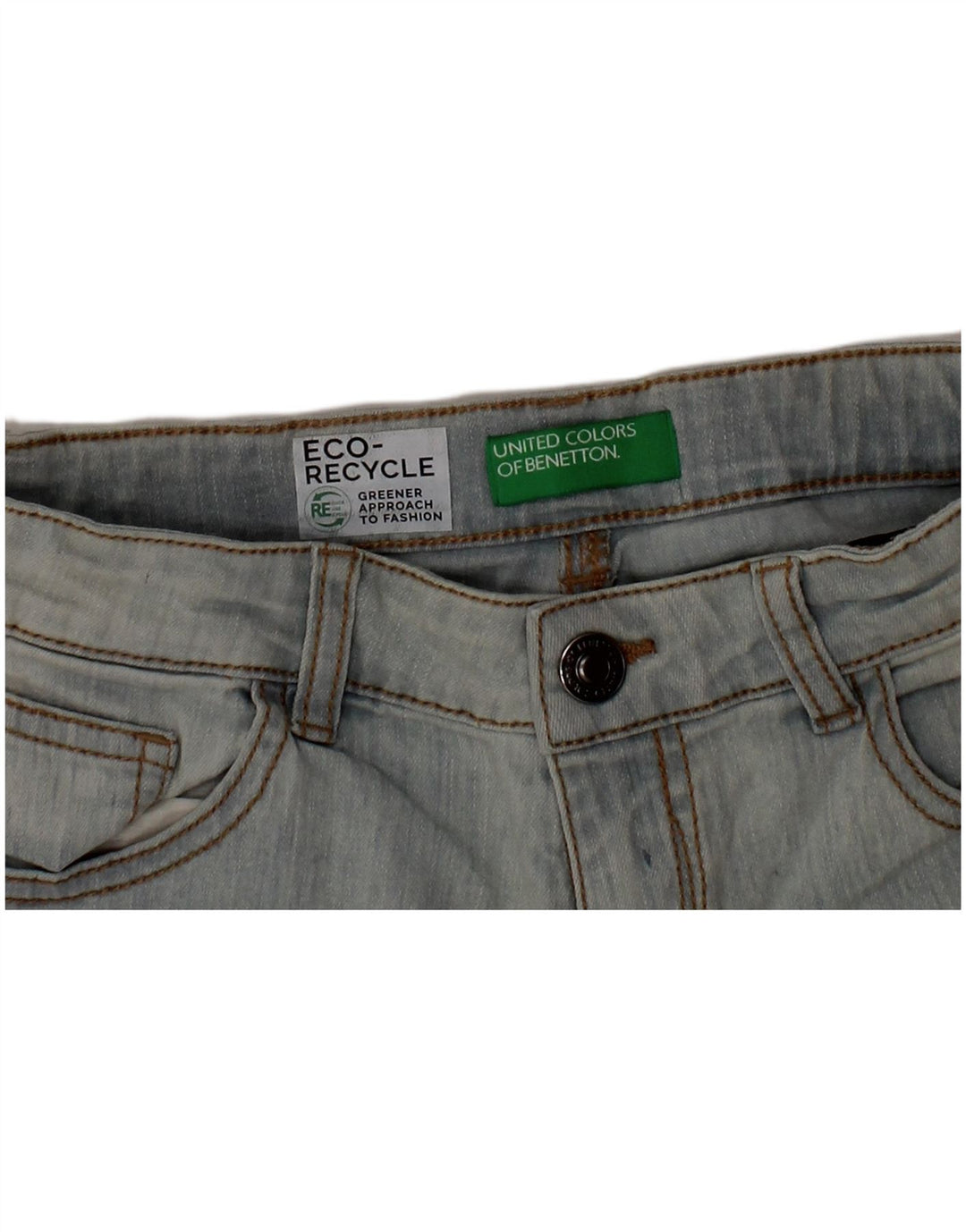 BENETTON Mädchen-Jeansshorts, 11–12 Jahre, W26, Blau