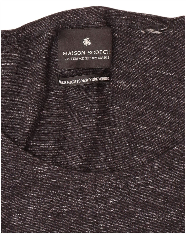 MAISON SCOTCH Damen Langarm-Basic-Kleid UK 10 Small Grau