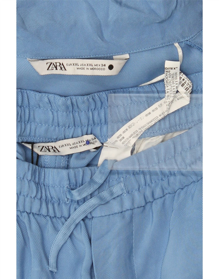 Zara Damen 2-teiliges Set UK 20 2XL W40 L31 Blaue Viskose