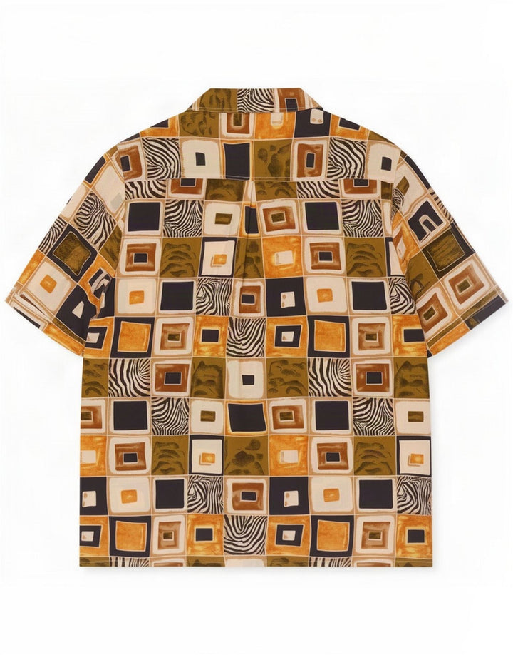 Cherie Damen Kurzarmhemd IT 52/54 2XL Mehrfarbig Patchwork Retro