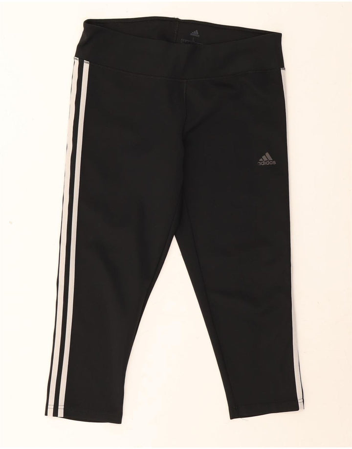 Adidas Damen Climalite Capri Leggings UK 16/18 Large Schwarz Polyester