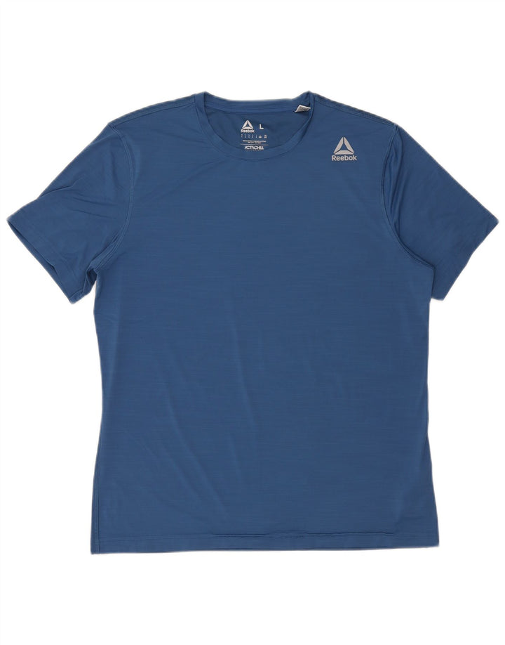 Reebok Herren T-Shirt Top Large Blau Polyester