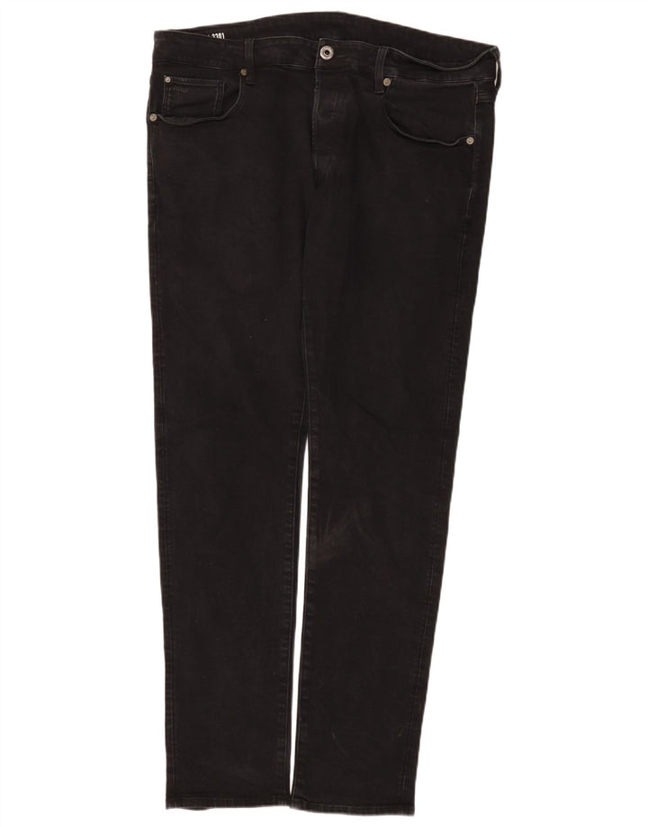 G-Star Herren 3301 Slim Jeans W38 L34 Schwarze Baumwolle