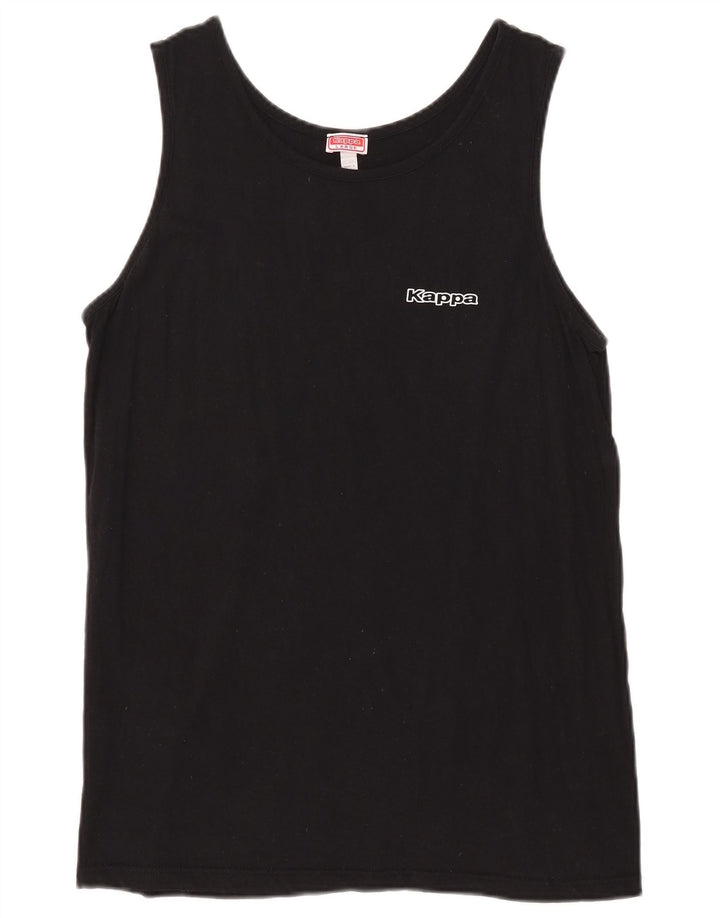 Kappa Herren-Trägershirt, groß, aus schwarzer Baumwolle