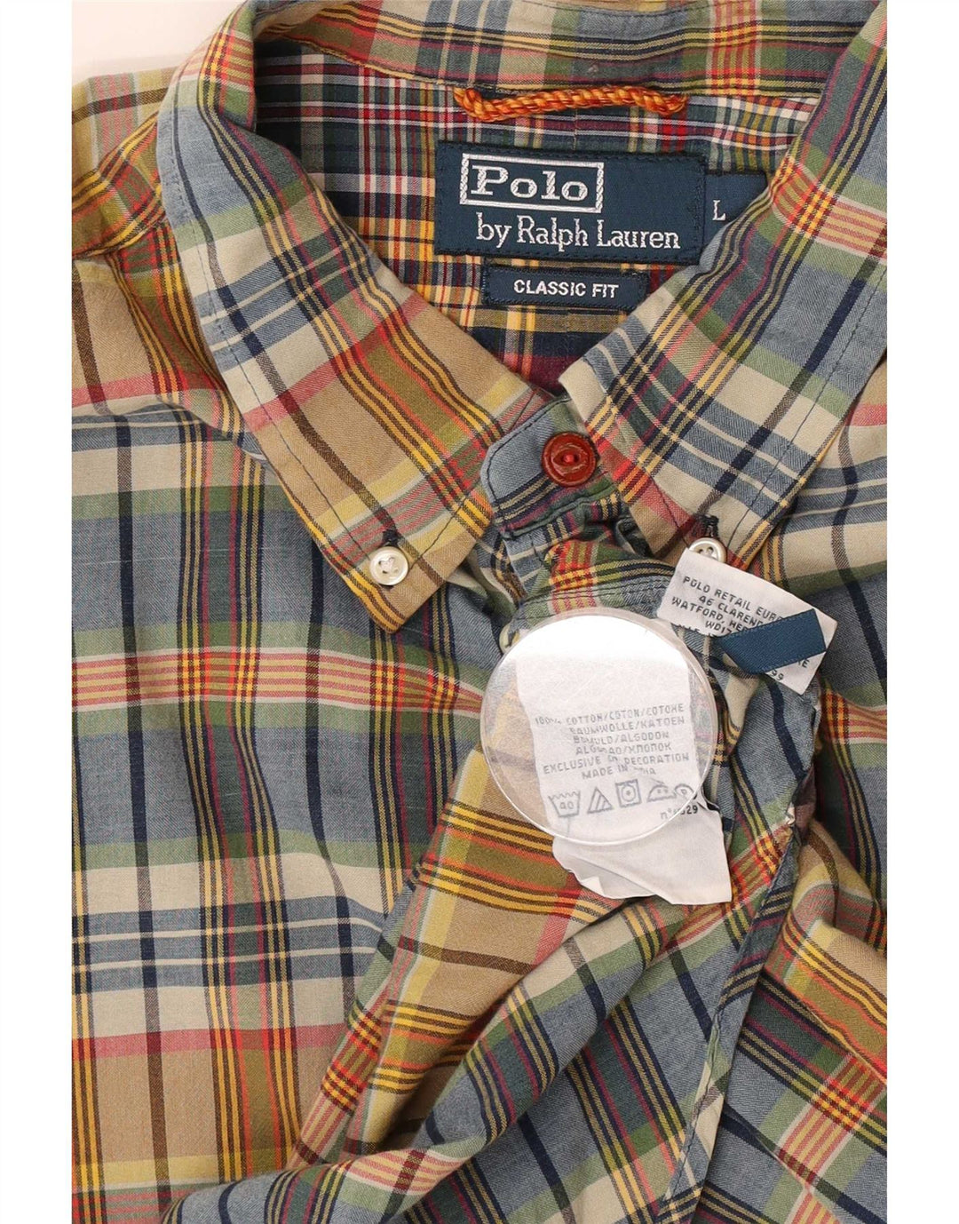 Polo Ralph Lauren Herren-Hemd mit klassischer Passform, groß, mehrfarbig, kariert, Baumwolle