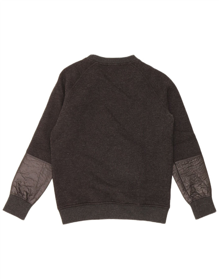 David Naman Herren-Pullover mit Rundhalsausschnitt, mittelgrau karierte Wolle