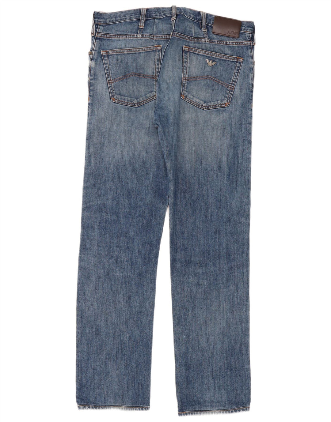 Armani Herren Straight Jeans W36 L32 Blaue Baumwolle