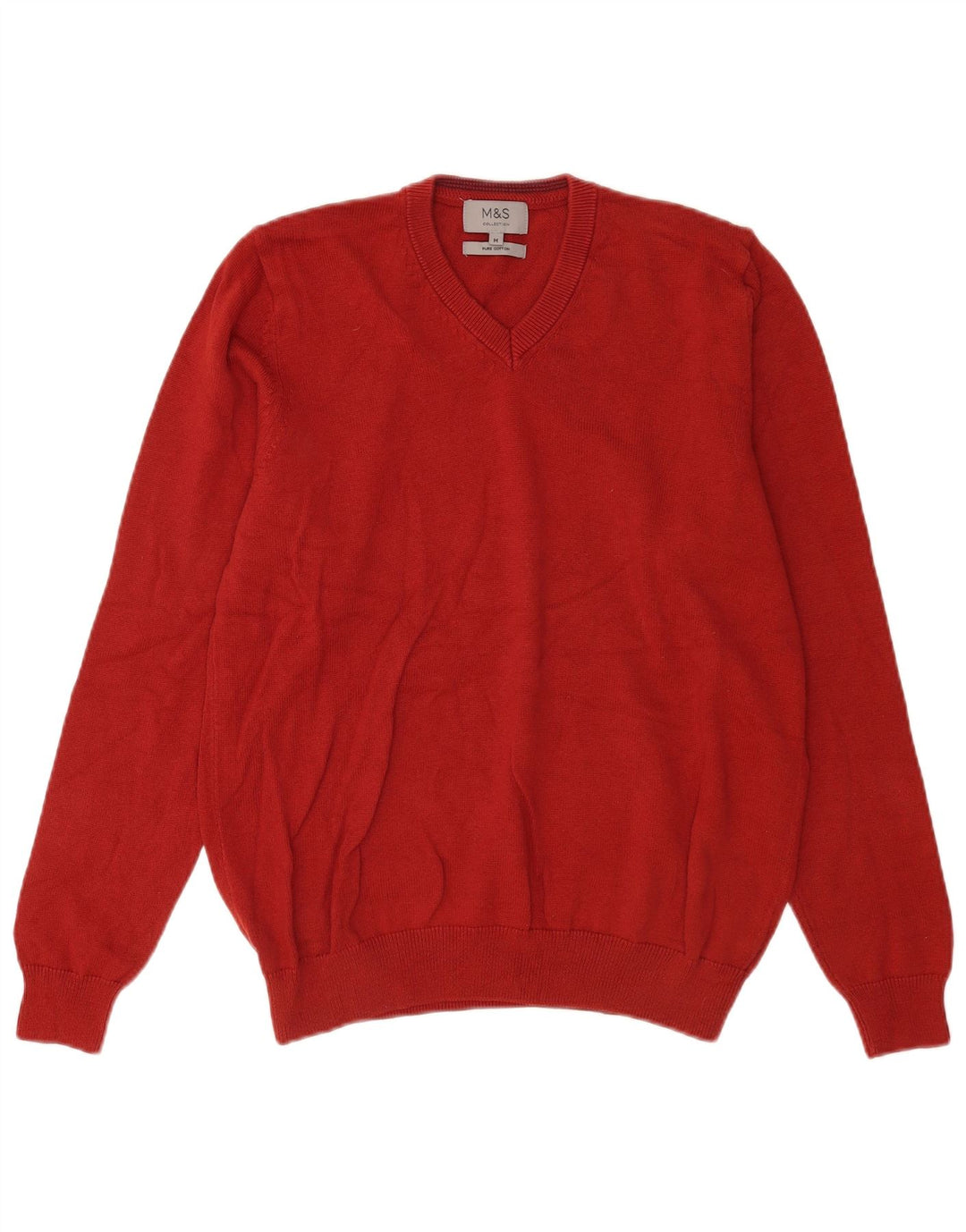 Marks & Spencer Herren-Pullover mit V-Ausschnitt, Mittelrot