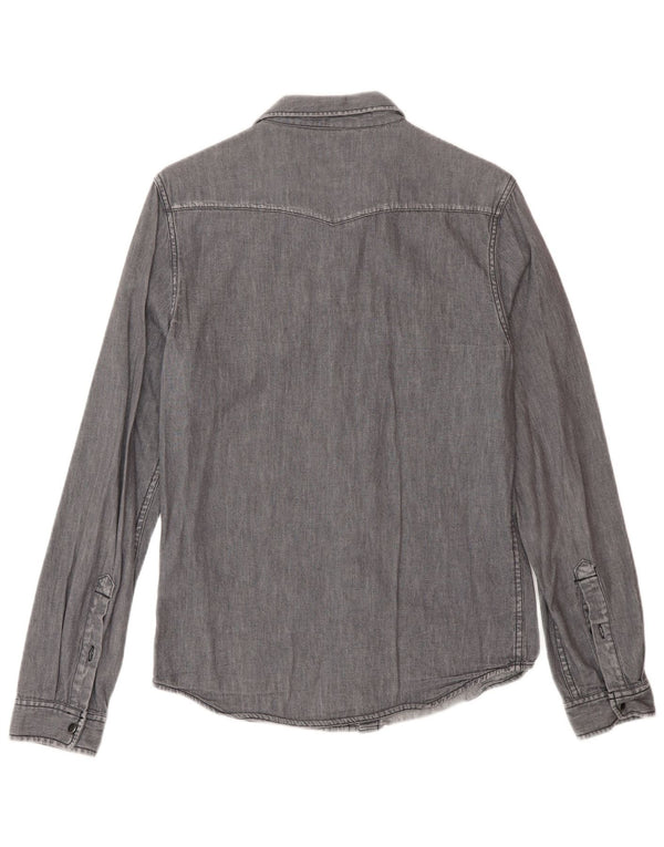 Lee Herren-Western-Jeanshemd, klein, graue Baumwolle