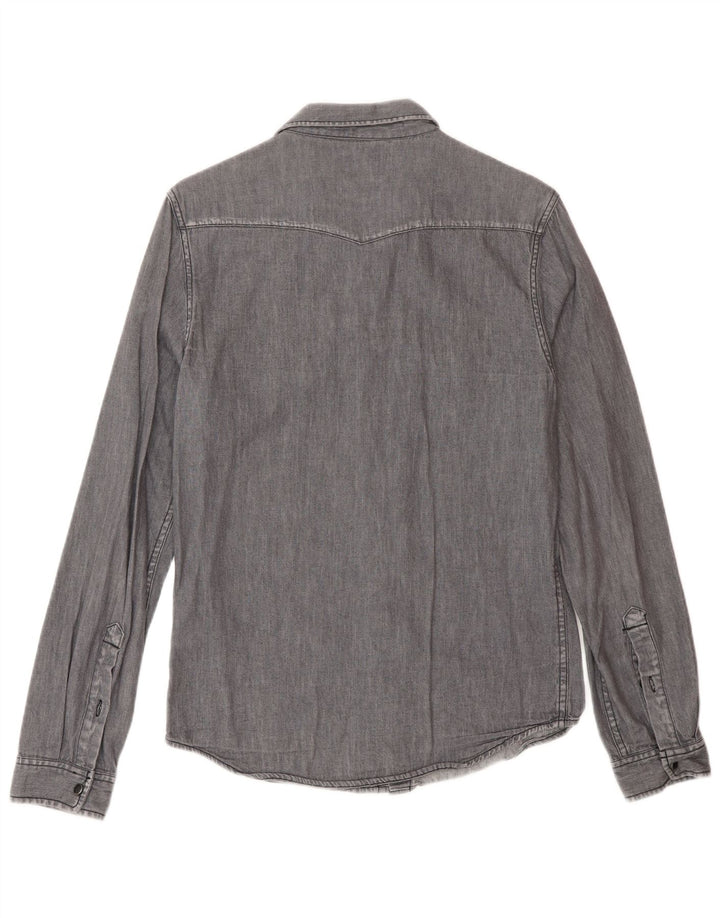 Lee Herren-Western-Jeanshemd, klein, graue Baumwolle