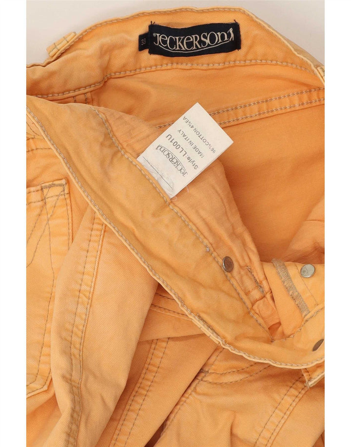 Jeckerson Herren Straight Jeans W33 L33 Orange Baumwolle