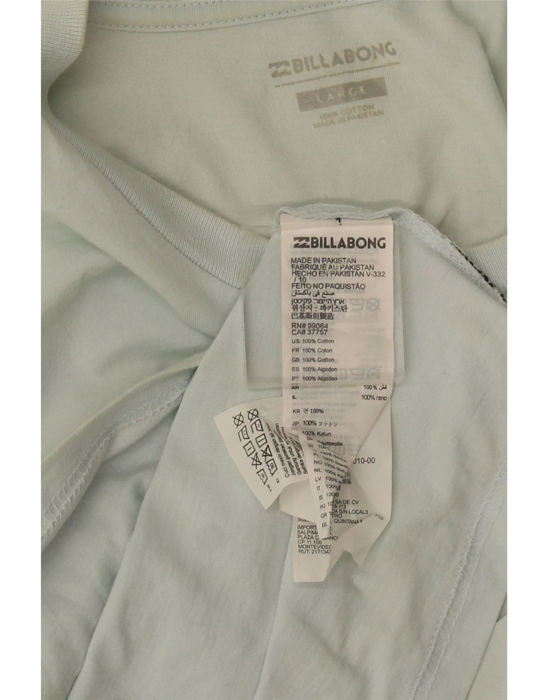 Billabong Herren T-Shirt Top Large Blau Baumwolle