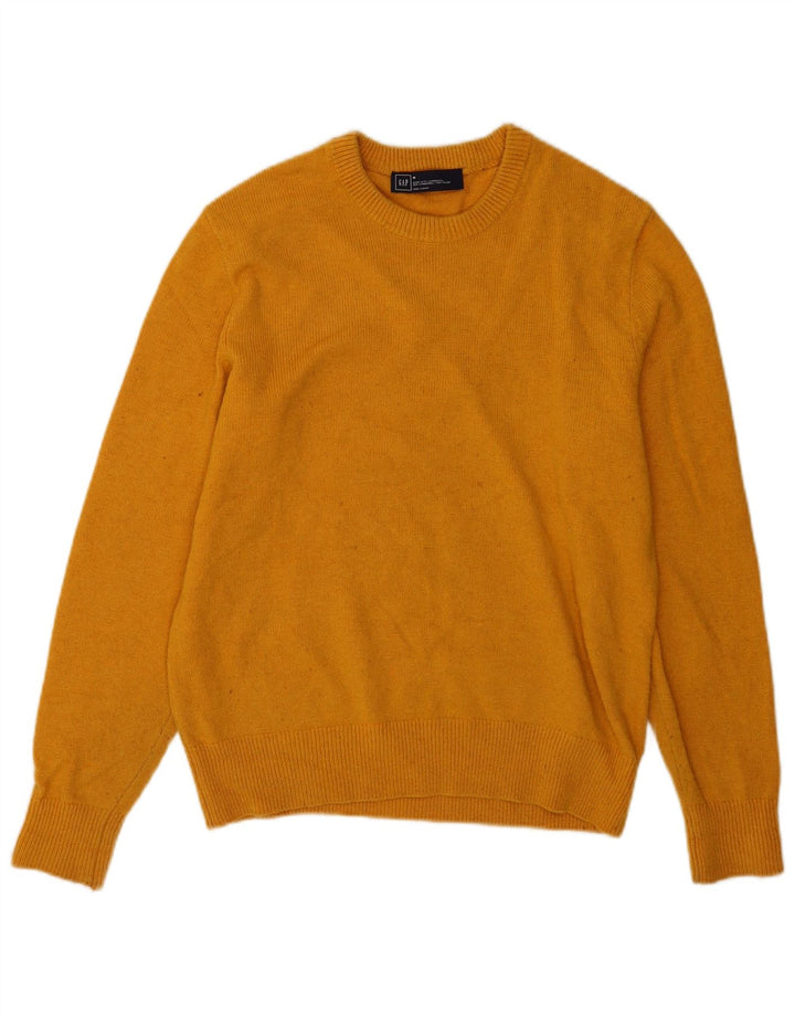 Gap Herren-Pullover mit Rundhalsausschnitt, mittelgelbe Lammwolle