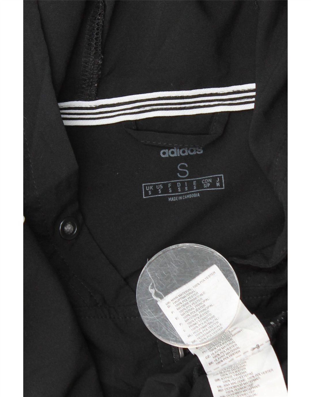 ADIDAS Herren-Trainingsanzug mit Kapuze, Jacke, Größe S, schwarz, Polyester