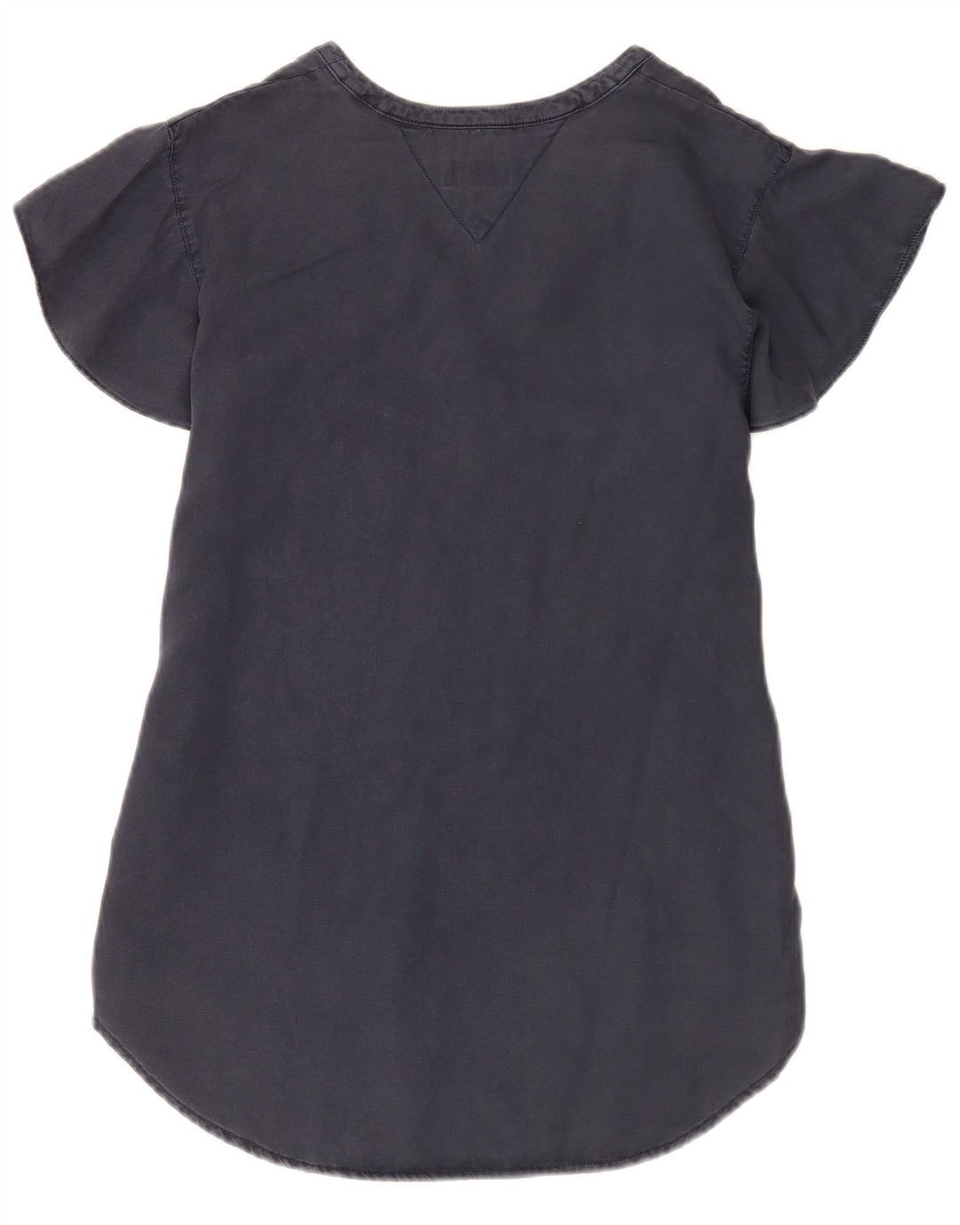 Tommy Hilfiger Damen Bluse Top UK 14 Large Marineblau Lyocell