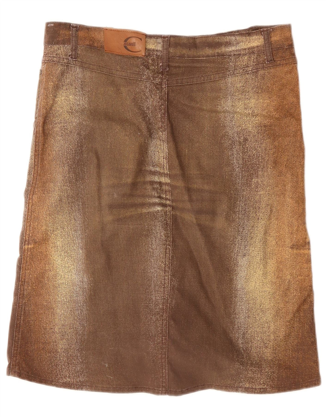 JUST CAVALLI Womens Denim Skirt IT 42 Medium W32 Brown Cotton
