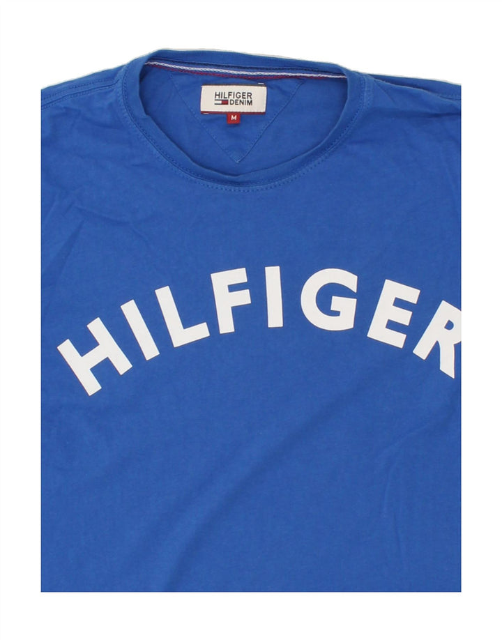 TOMMY HILFIGER Herren Grafik-T-Shirt-Oberteil aus mittelblauer Baumwolle