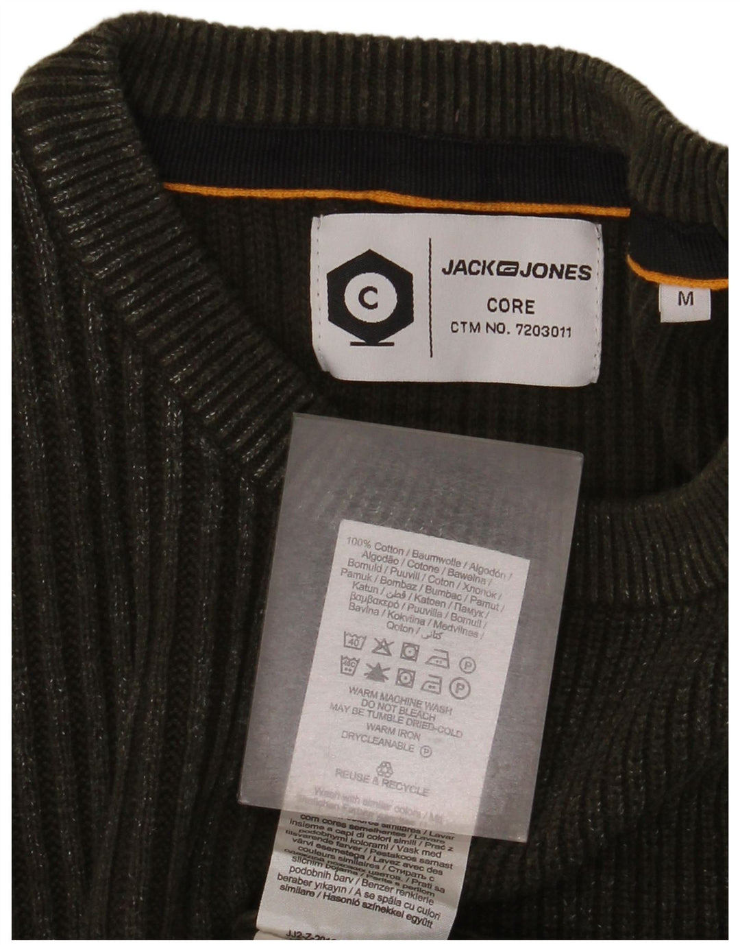 Jack & Jones Herren-Pullover mit Rundhalsausschnitt, mittelgrüne Baumwolle