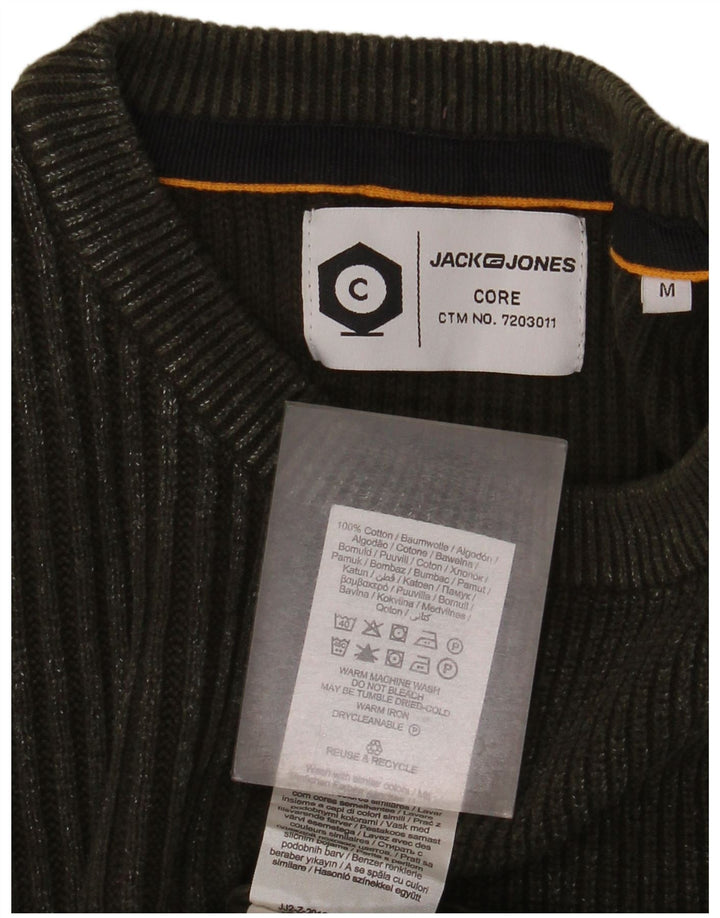 Jack & Jones Herren-Pullover mit Rundhalsausschnitt, mittelgrüne Baumwolle
