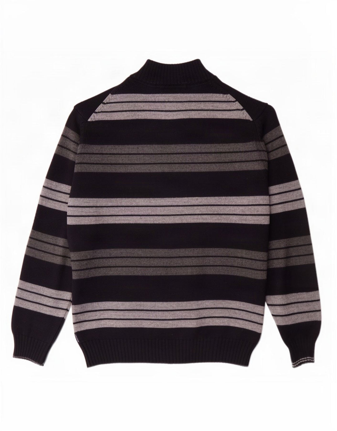 Il Granchio Herren-Pullover mit Reißverschluss am Hals, groß, marineblau gestreift